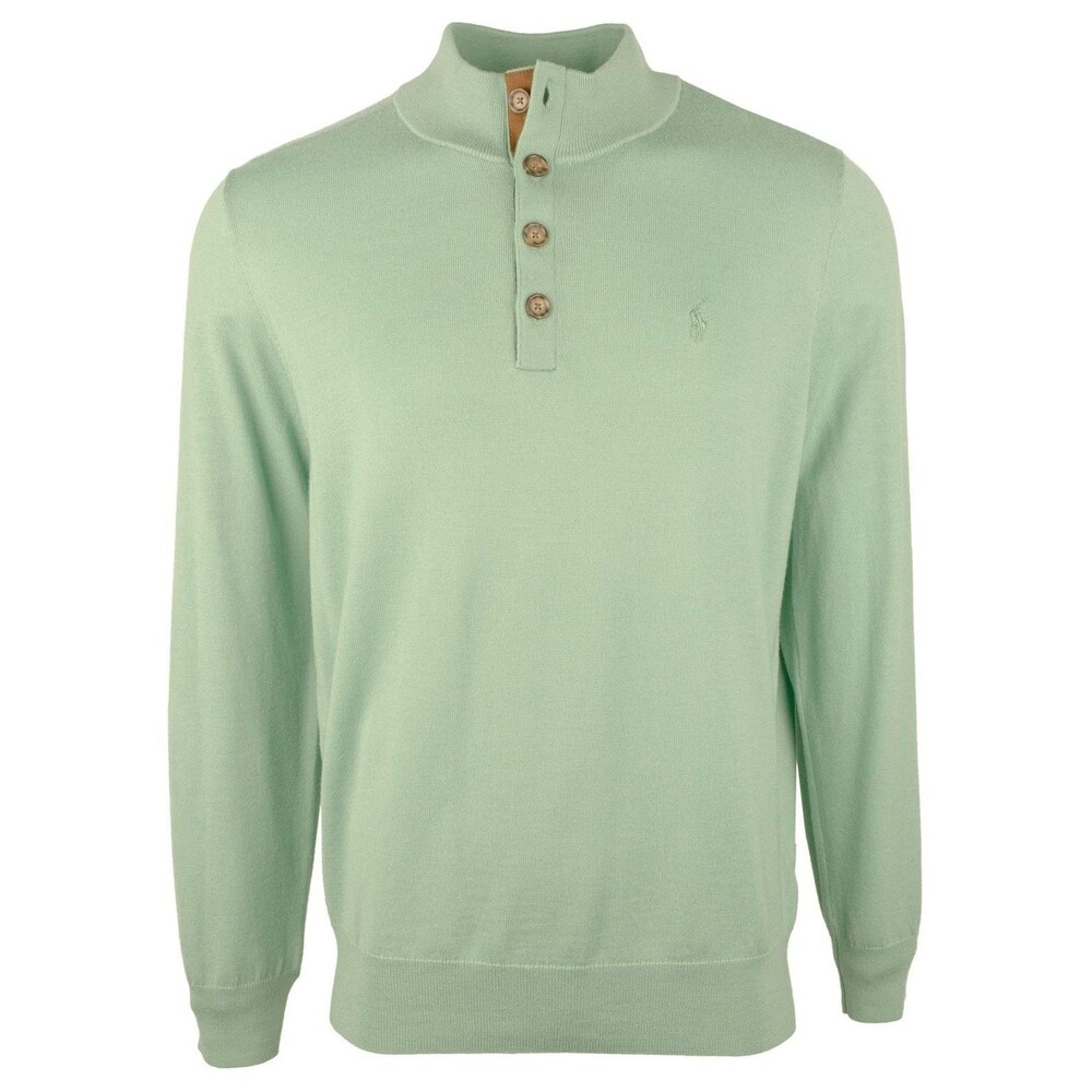 Polo Ralph Lauren Men's Buttoned Mock Sweatshirt-GN-Small